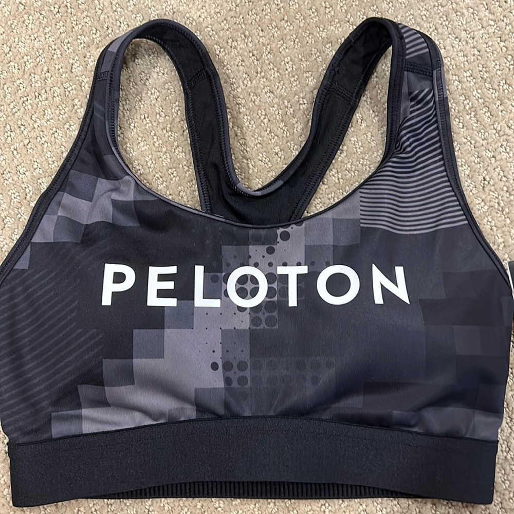 Peloton x Adidas Sports Bra Black Gray Small